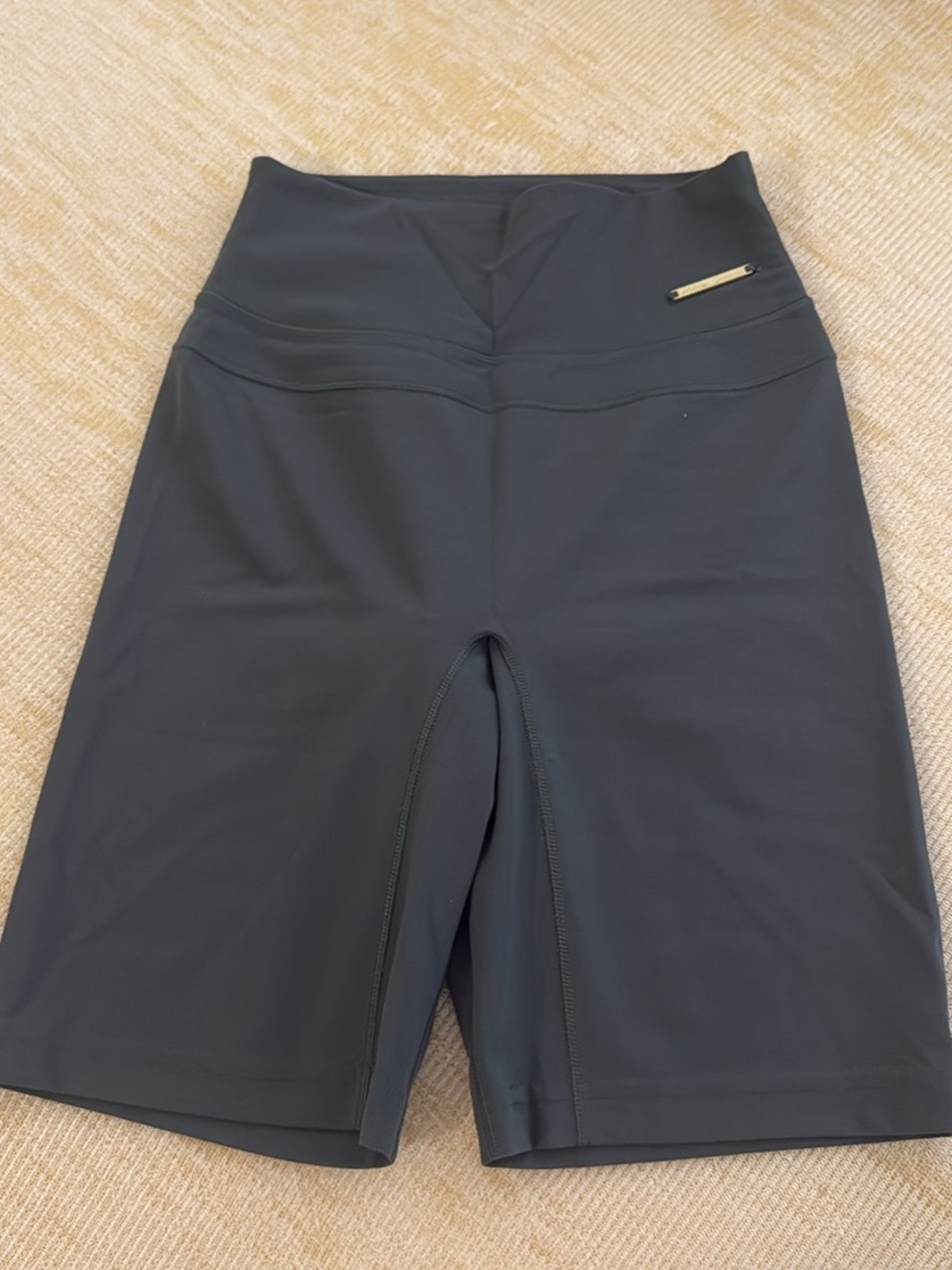 Gymshark Black High-Waist Athletic Bike Shorts with Zip Detail